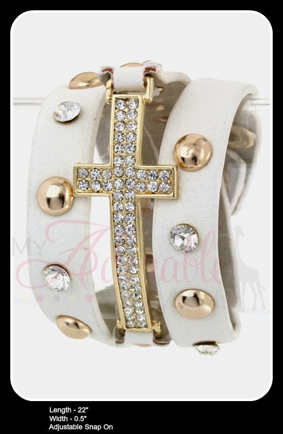 1024-1 Crystal Cross Wrapped Bracelet