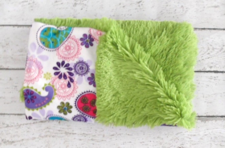Luxe Paisley & Green Minky Blanket