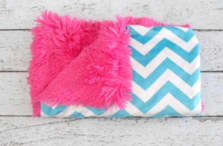 Luxe Turquoise  Chevron and Hot Pink