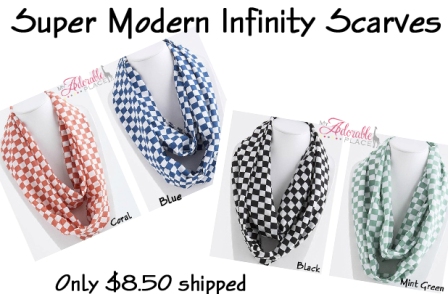 1009-1 Checkered Infinity scarf.